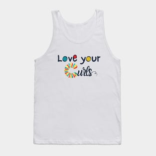 Love your curls - Blue Tank Top